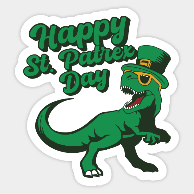 Happy St. Patrex Day - Funny St. Patricks Day Sticker by notsleepyart